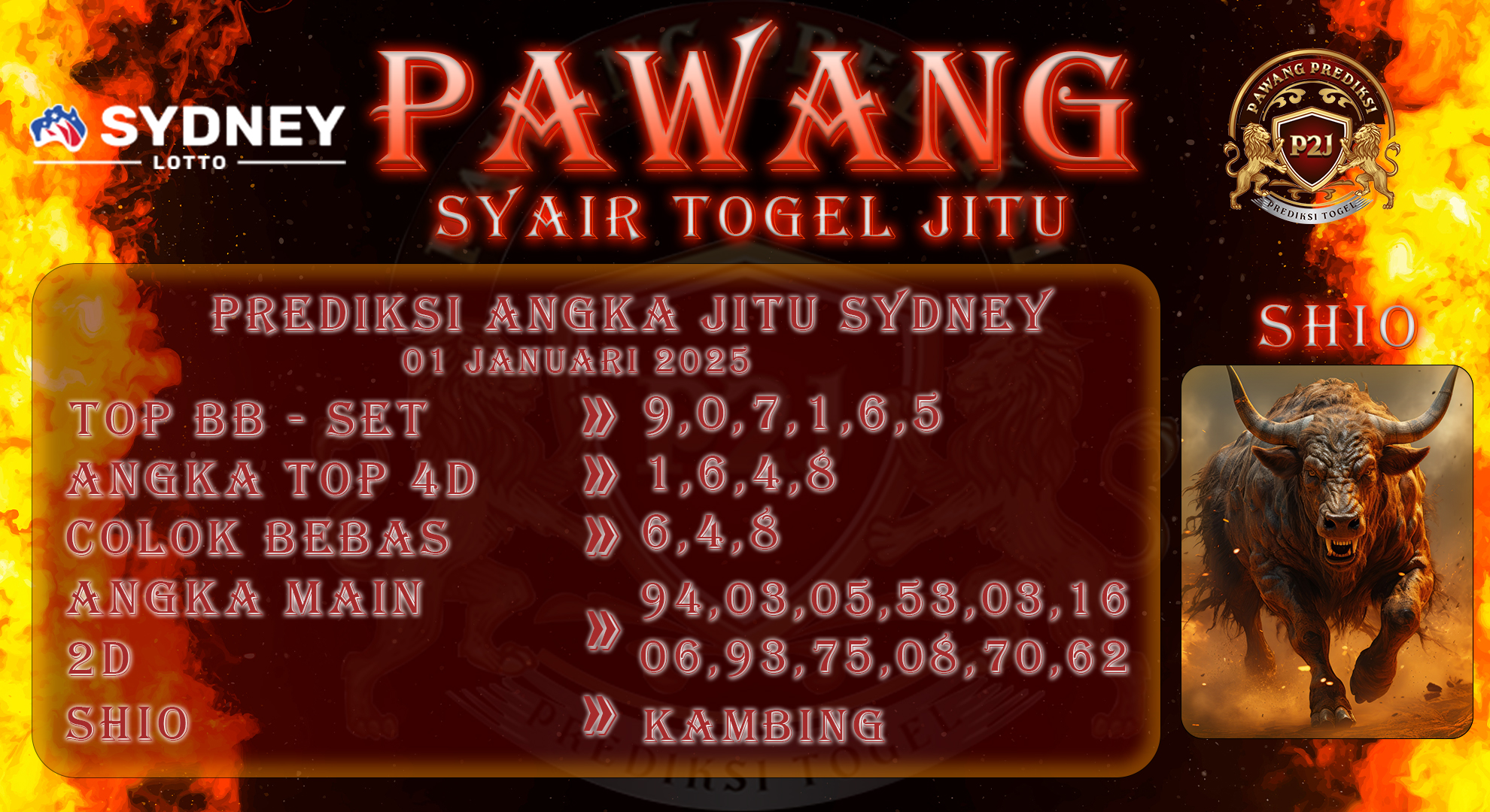 Syair-Sydney-Pawang-Prediksi-Jitu-Rabu-01-Januari-2025